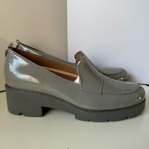 New Naturalizer Darry Grey Patent Chunky Loafer Slip-On Shoes Size 12W